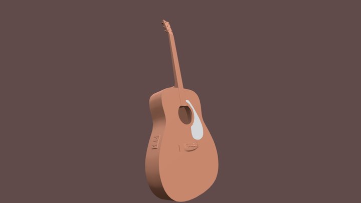 Electroacoustic Guitar, Yamaha FX310A 3D Model