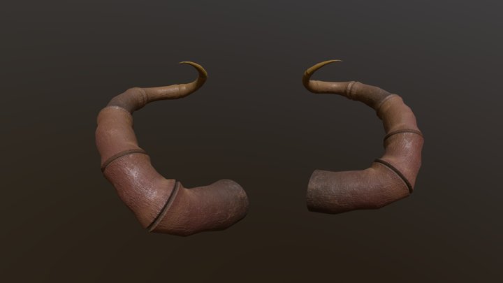 Stylized Demon Horn 3D Model