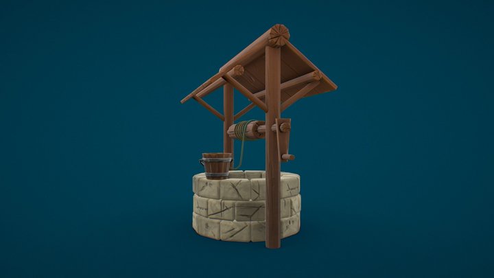 Low Poly Water Well 3D Model