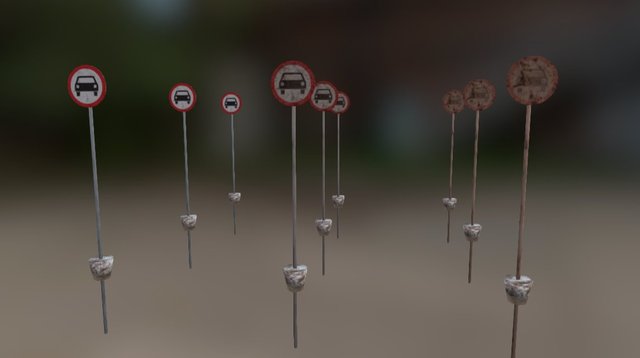 Prohibitory Sign Scene 3D Model