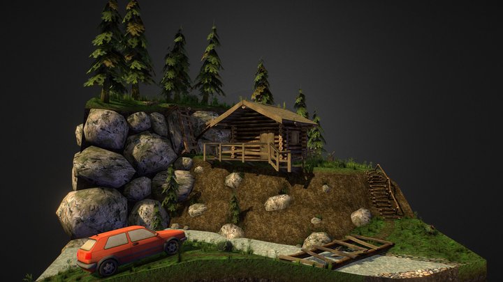 DAE Diorama - Forest Loner 3D Model