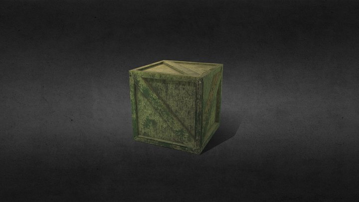 low poly crate 3D Model