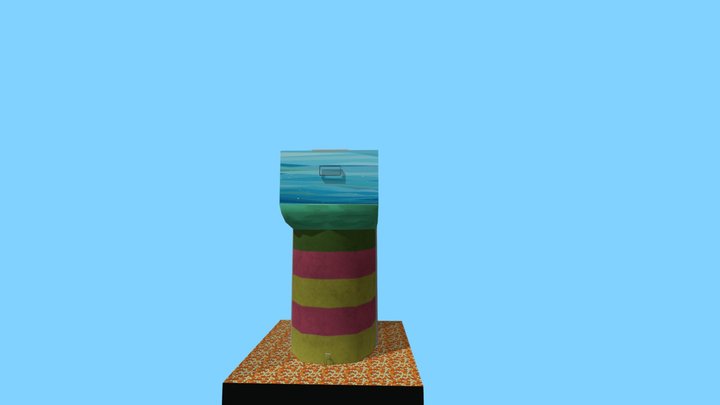 Squid game low poly jump rope 3D Model