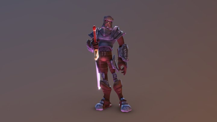Hand Painted Knight Character - Rigged 3D Model