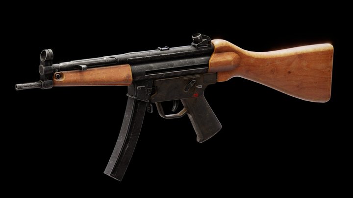 Free Game Ready MP5 3D Model