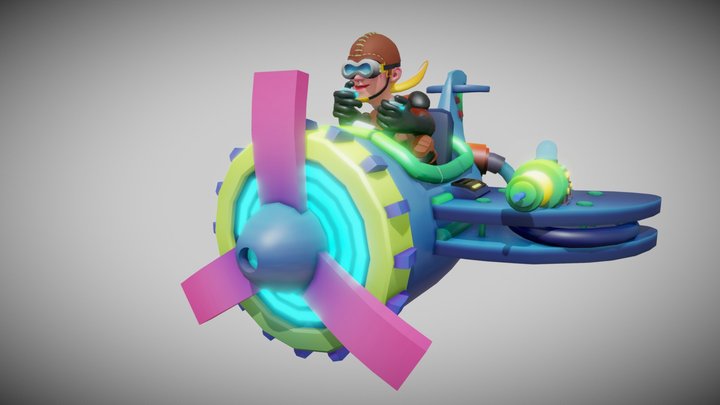 Cartoon Plane 3D Model