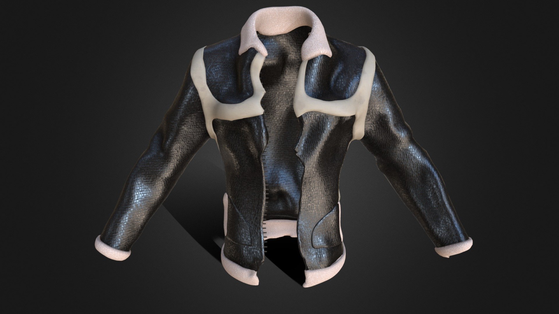Black and White Leather Jacket - Buy Royalty Free 3D model by The Scan ...