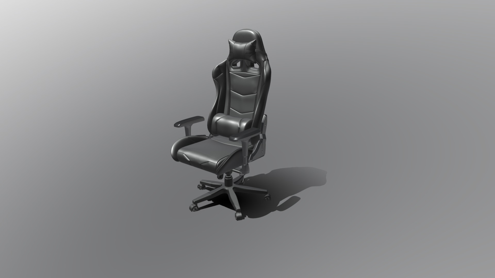 3D model OPSeat Modern Computer & Gaming Chair - This is a 3D model of the OPSeat Modern Computer & Gaming Chair. The 3D model is about a black and silver robot.