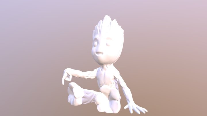 Bttn Pushing Baby Groot #AlienChallenge2017 3D Model