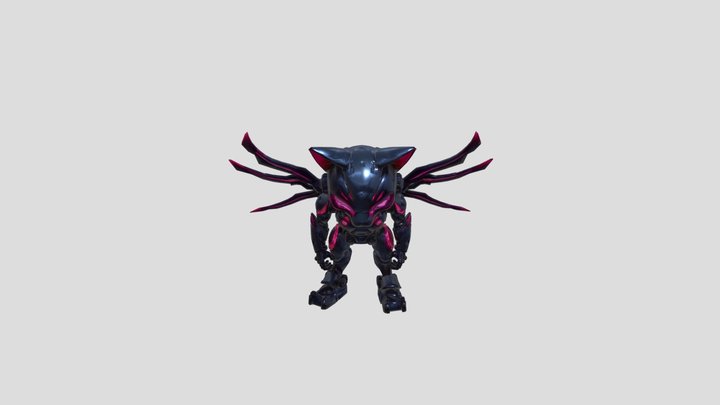 Mecha Shadow Cat – Cybernetic Winged Feline 3D Model