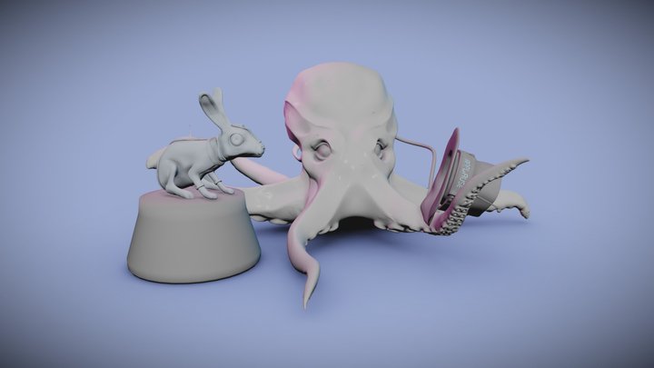 SciFi Circus Squid 3D Model