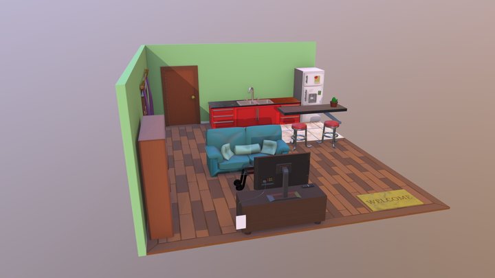 Starter RPG living-room 3D Model