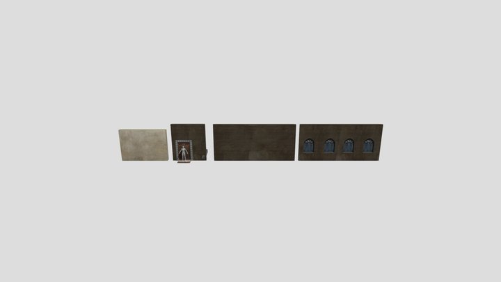 Red brick building block v1 3D Model
