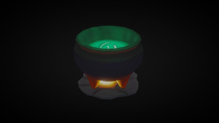 Witch`s Cauldron - Hand Painted - Lowpoly 3D Model