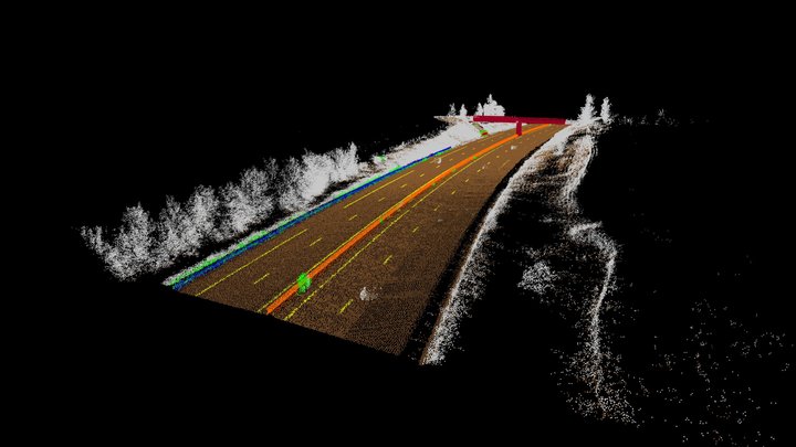 3D LiDAR point cloud from a French highway 3D Model