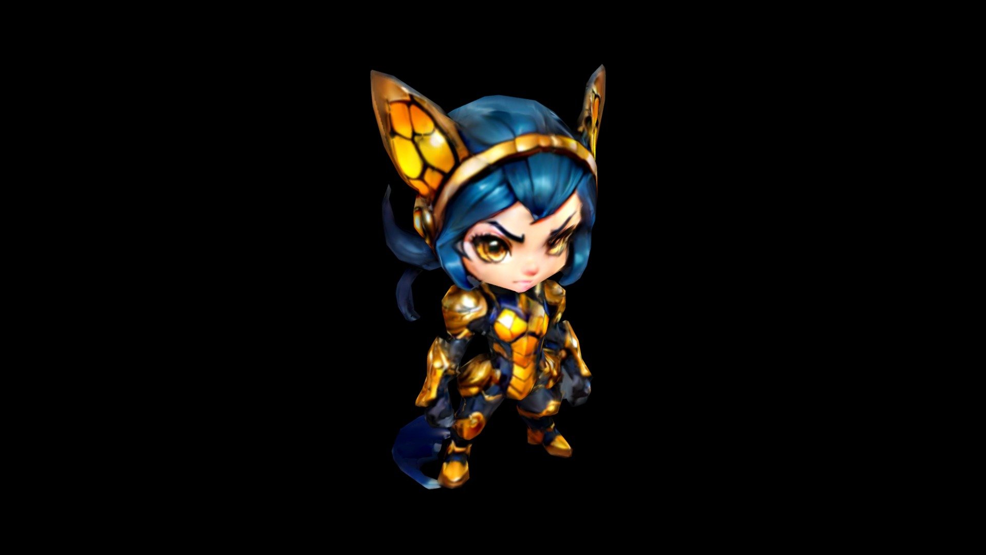 "Girl Warrior in Gold and Blue Suit" - Download Free 3D model by klrxyz ...