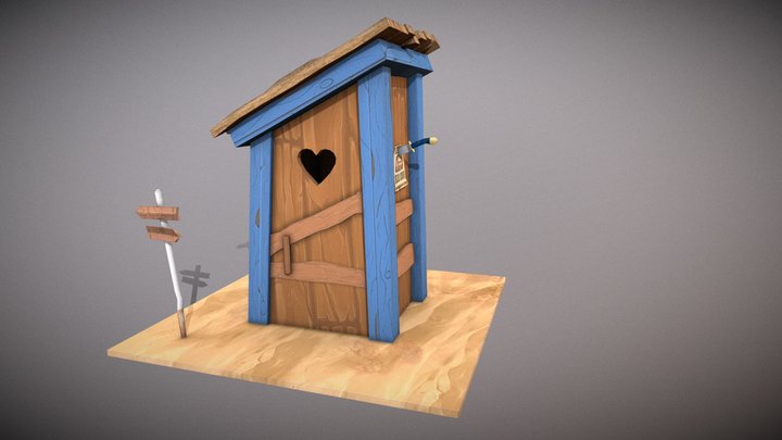 Old Western Outhouse (Baño) 3D Model