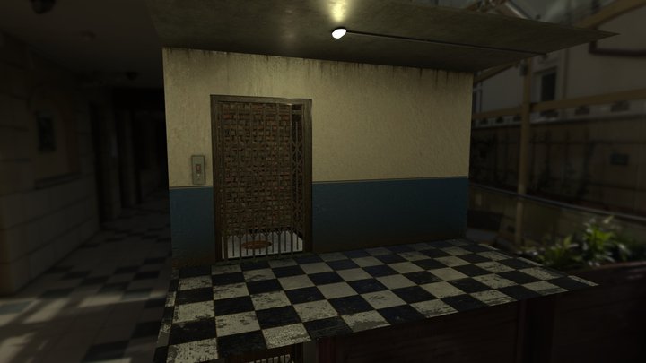 Vintage Elevator for Game (office/ hospital) 3D Model