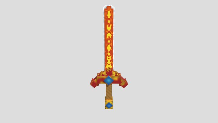 Minecraft Fire Sword 3D Model