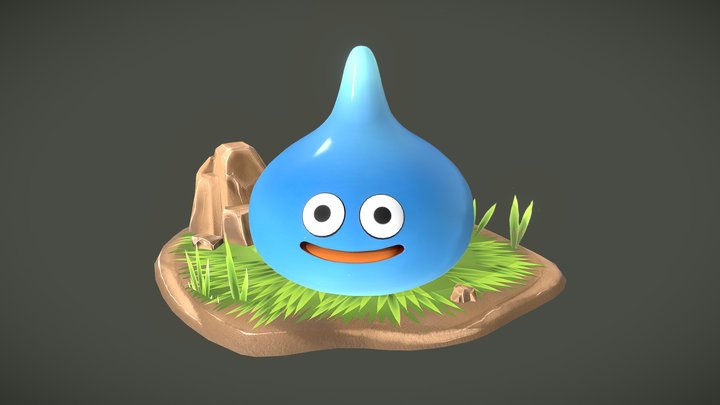 Dragon Quest Slime Fanart 3D Model