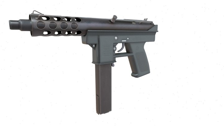 Semi-automatic pistol TEC-9 3D Model