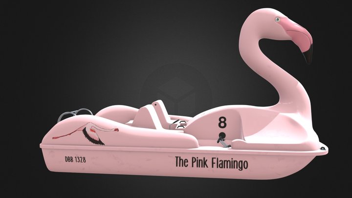 Flamingo Pedal Boat 3D Model