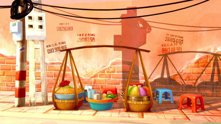 Vietnam street food 3D Model