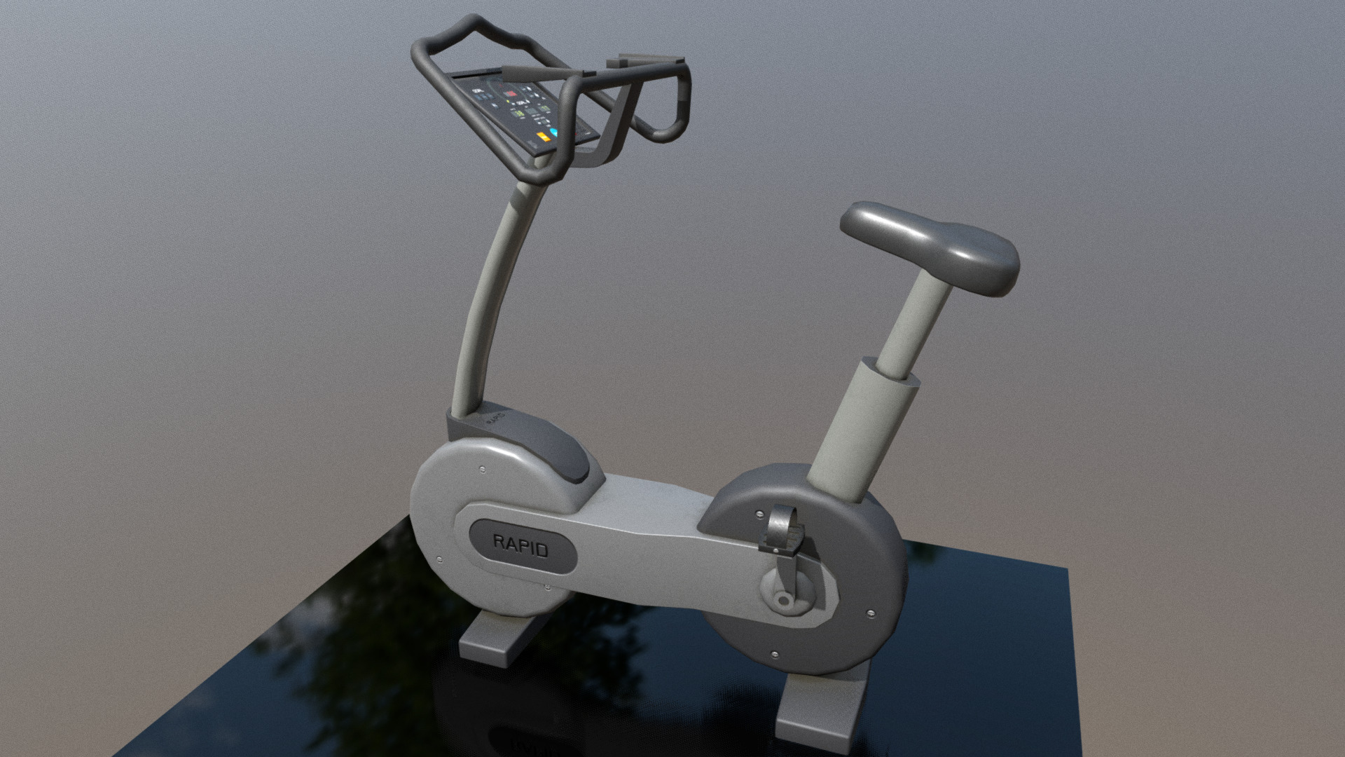 3D model Exercise Bike (Low Poly) - This is a 3D model of the Exercise Bike (Low Poly). The 3D model is about a white and black vacuum cleaner.