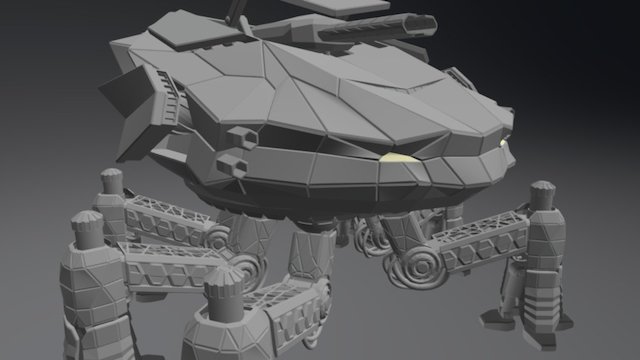 Sci-fi Spider Mech_Uncolored version 3D Model