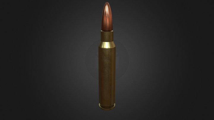 5.56x45mm Cartridge 3D Model