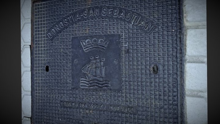 City hall's manhole cover (Low-Poly) 3D Model