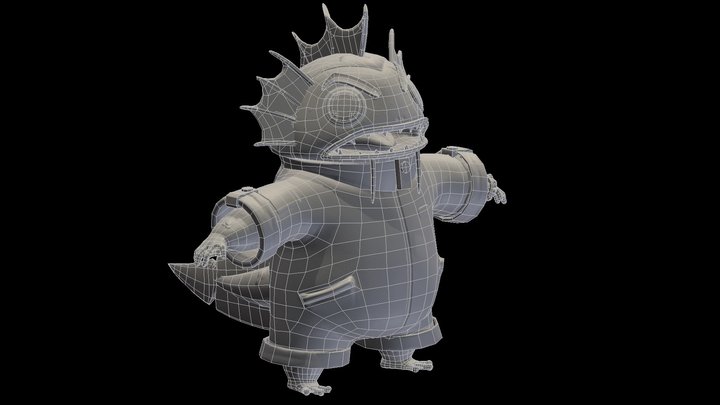 Fish Man Tpose 3D Model