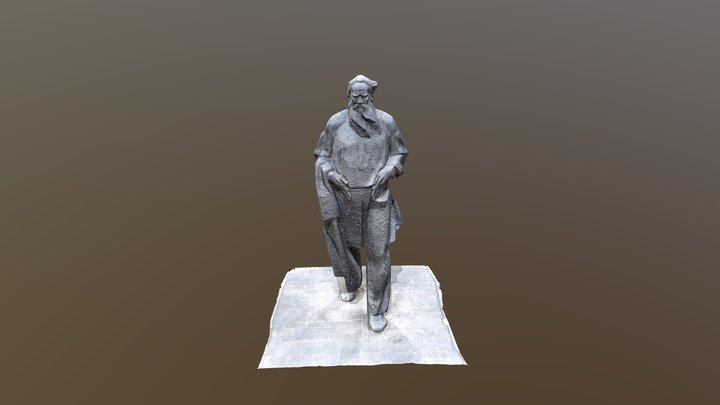 Tolstoy sculpture in Tula 3D Model