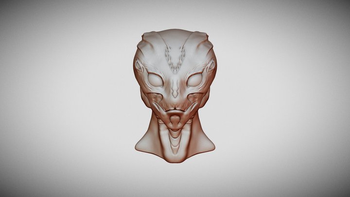 Alien Head Sculpt 3D Model