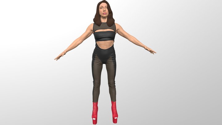 S00016 Athletic girl 1 3D Model