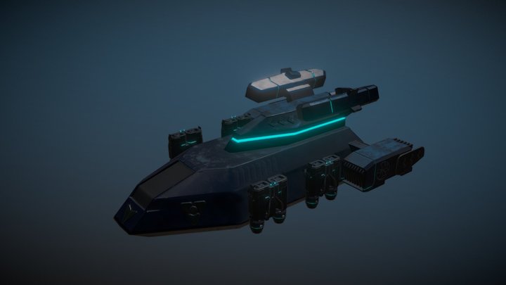 Floating Ship 3D Model