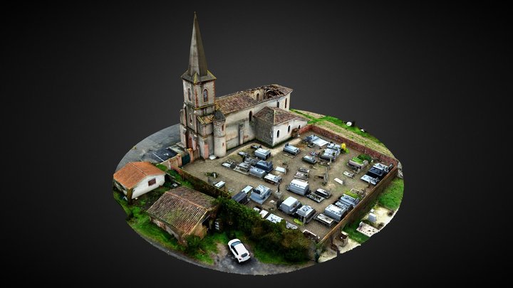 Eglise de Garbic  - Effondrement du toit 3D Model