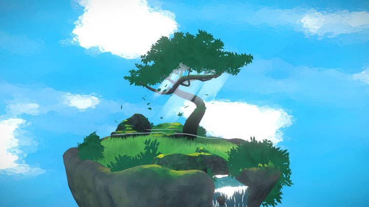 Ghibli inspired floating Island 3D Model