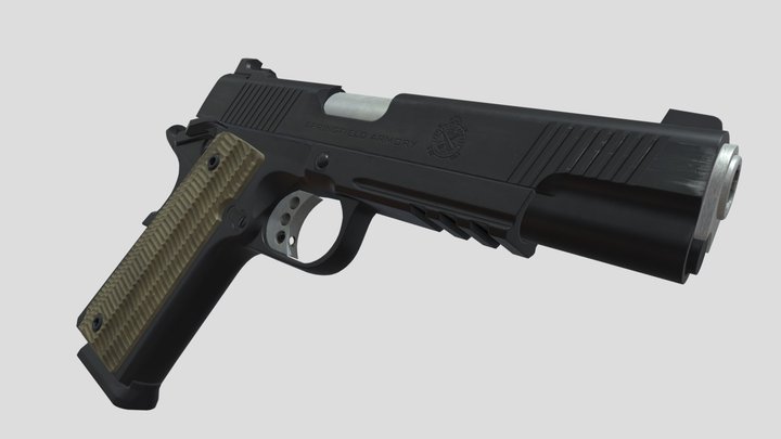 Springfield 1911 Operator 9mm Pistol 3D Model