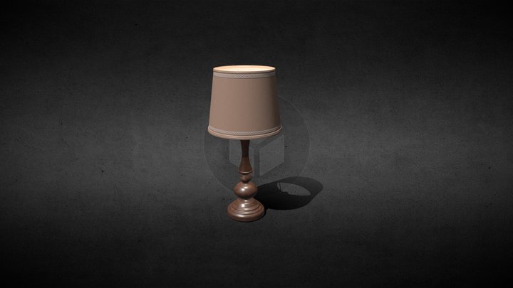 Lamp with wooden stand 3D Model