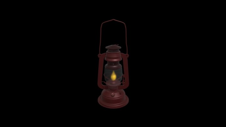 Old kerosene lantern low-poly 3D Model in Lamp 3DExport