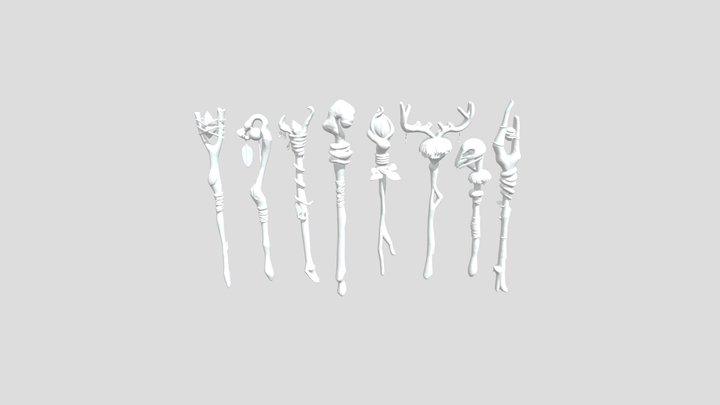 Magical Staff Collection 3D Model