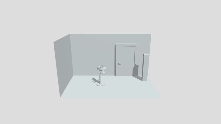 Fan And Door Animation 3D Model