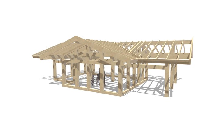 Модель Фахверк Беседка 3D Model