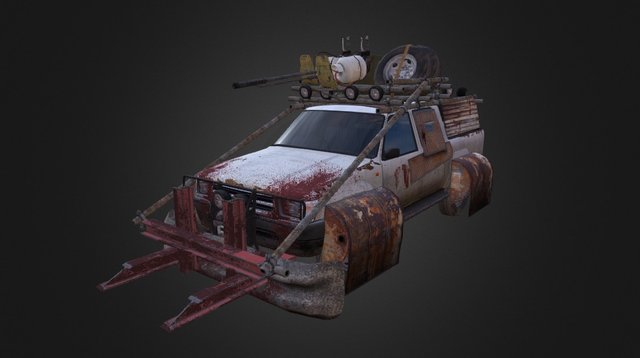 GADMU Zombie Pick Up Truck 3D Model