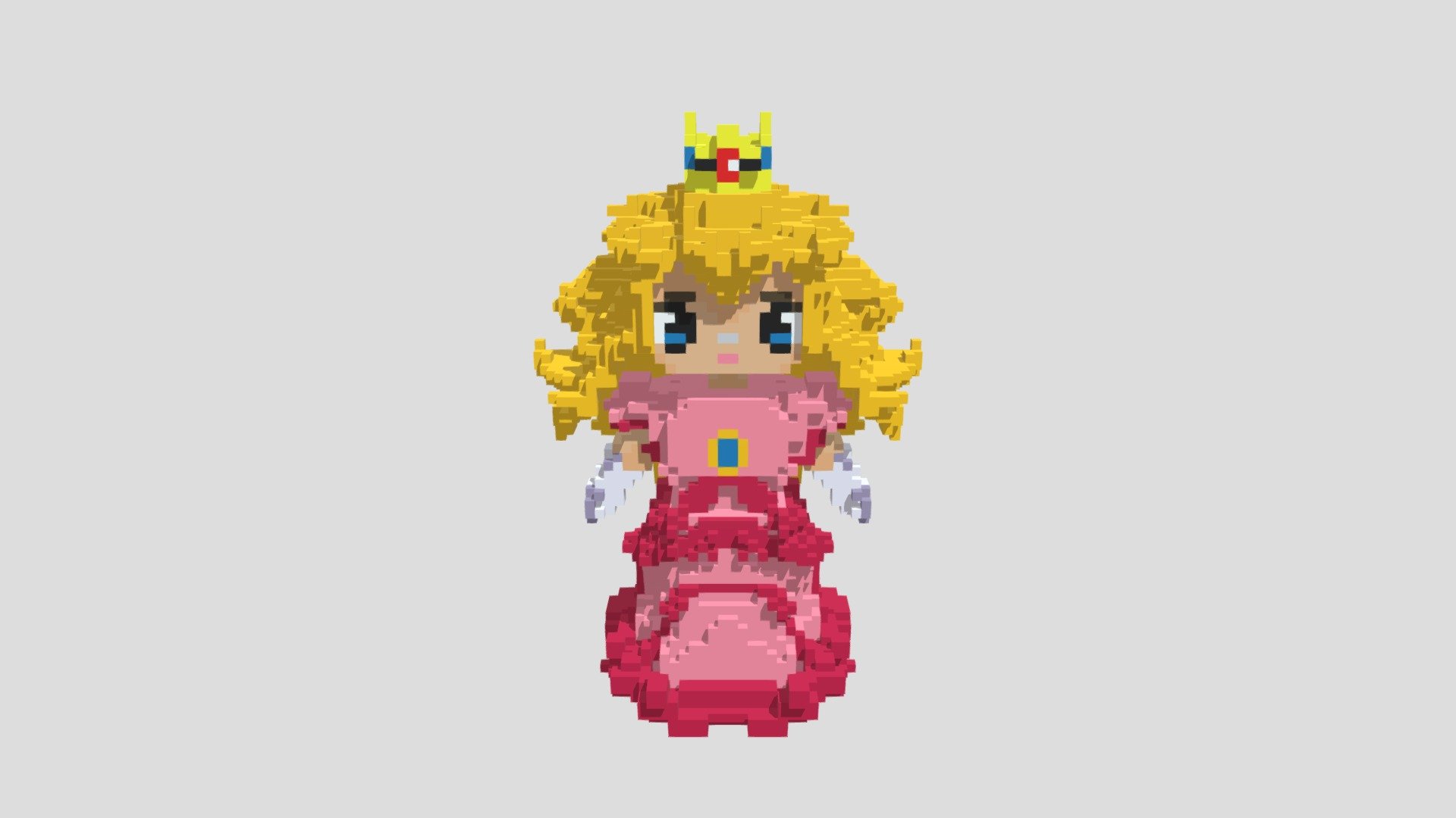 Princess Peach Voxel - 3D model by pedromoraesgui (@pedromoraesgui)  [2fdf64e]