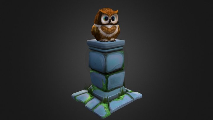 Handpainted Owlpillar 3D Model