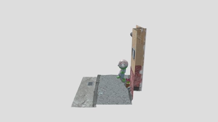 Ailen on a Street 3D Model