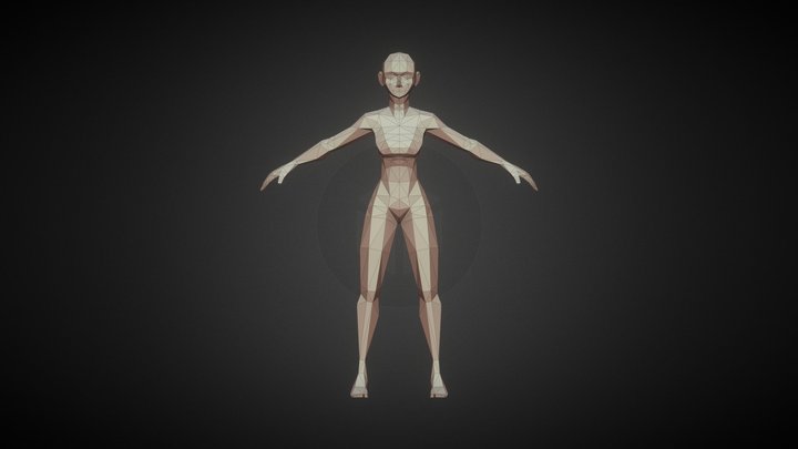Universal Low Poly Female Base Mesh 3D Model