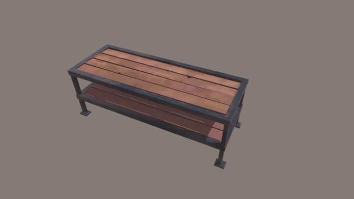 Stylized Bench 3D Model